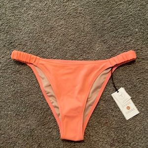 peach pink/orange high leg cheeky bikini bottoms, brand new with tags